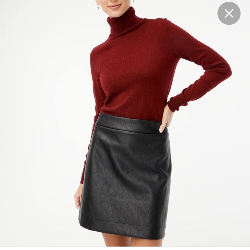J. Crew Women's Faux-Leather A-line Skirt in Black, Size 14 NEW